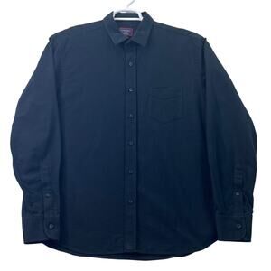 Untuckit Men’s Black Long Sleeve Button Up Shirt‎ Sz L 100% Cotton Casual Office